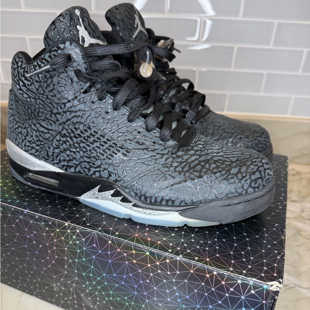 Authentic Air Jordan 3Lab5 Black Elephant Print Sneakers Men’s Used Sz 10.5 wbox - Picture 4 of 13